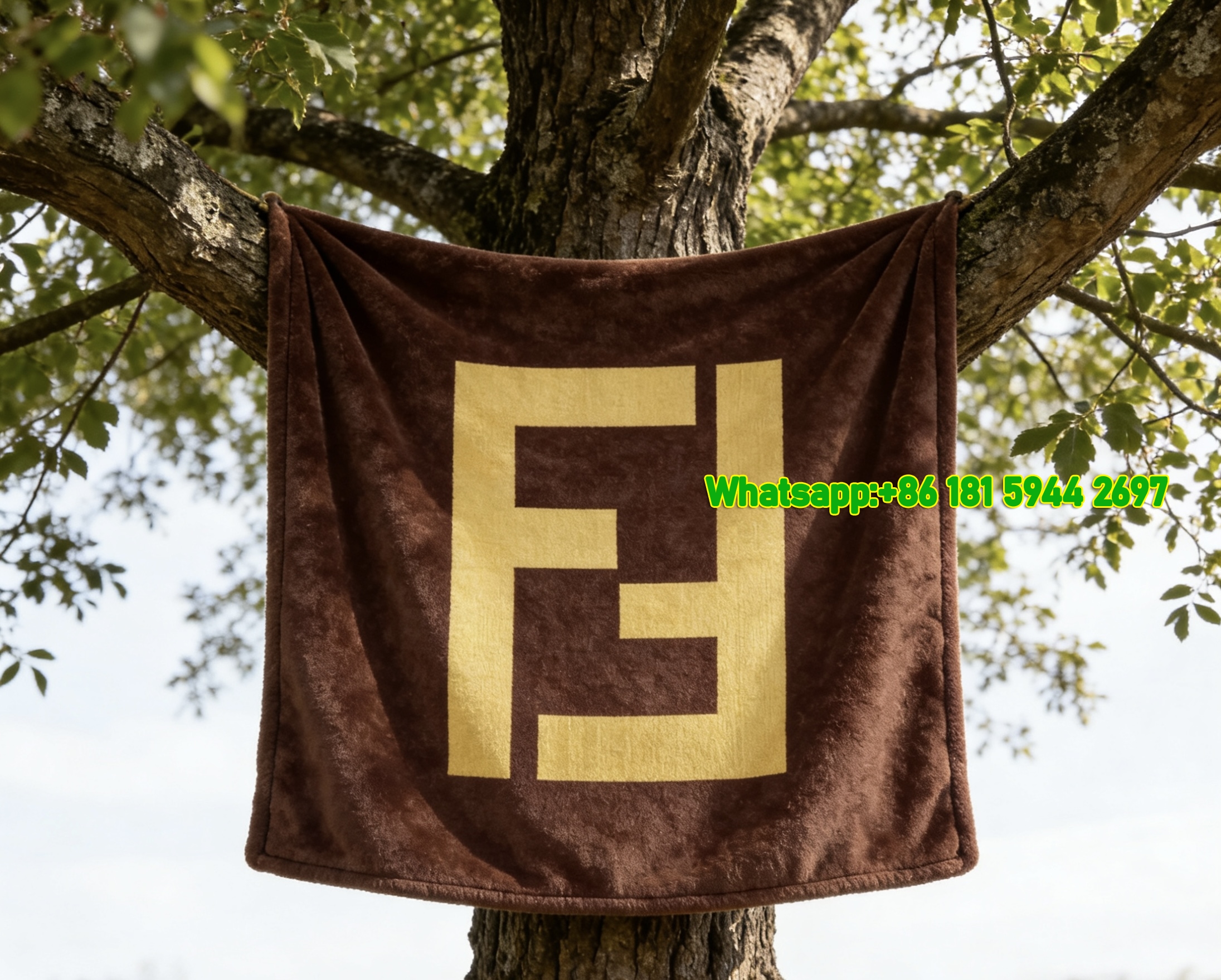 Fendi Horse Print Flannel Throw Blanket for Sofa Luxury Designer IMG_9372